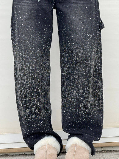 Vera | Shiny Denim Jeans met Losse Pasvorm
