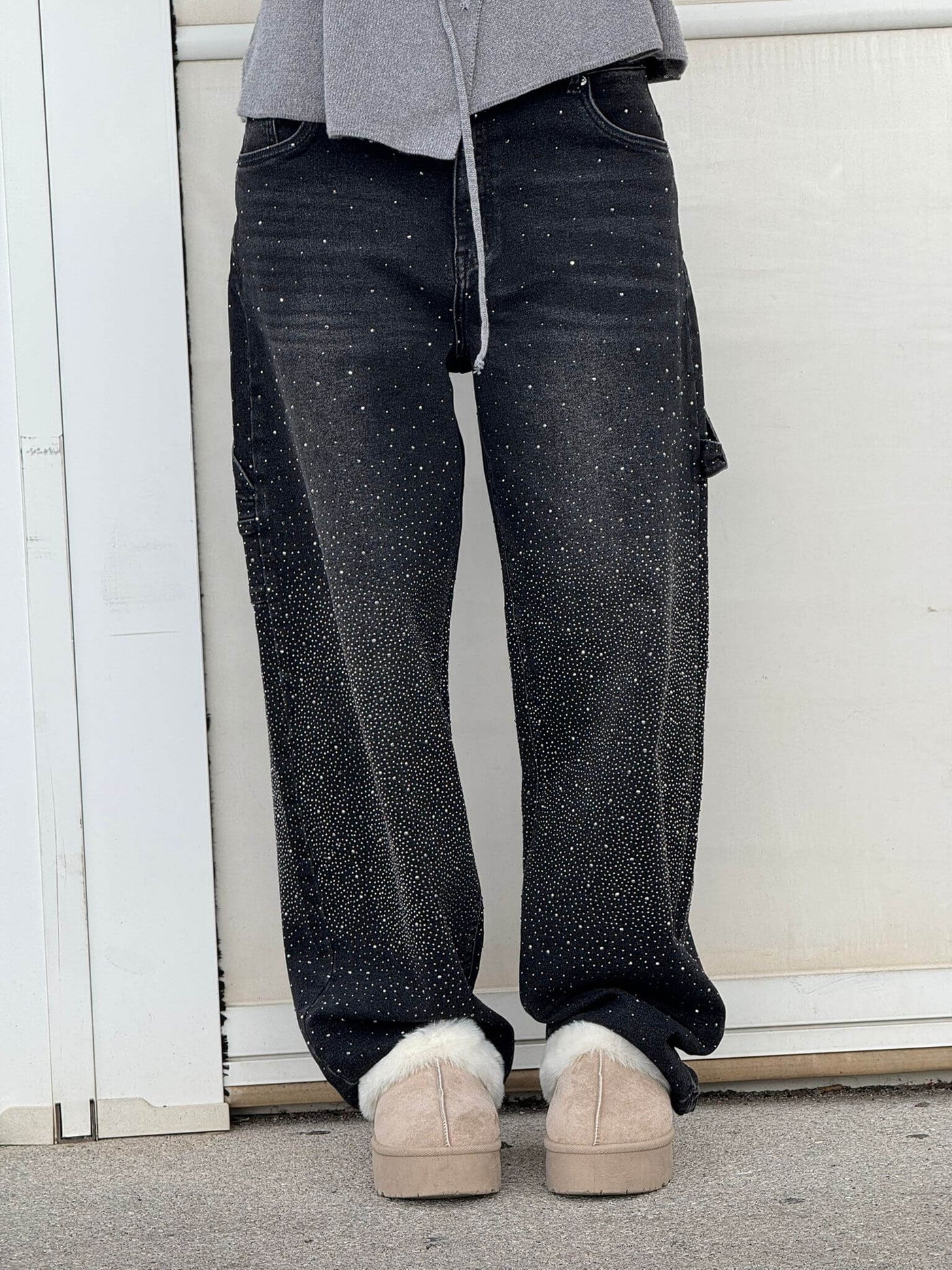 Vera | Shiny Denim Jeans met Losse Pasvorm