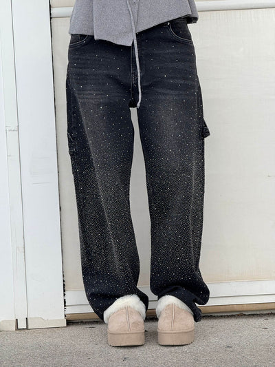Vera | Shiny Denim Jeans met Losse Pasvorm