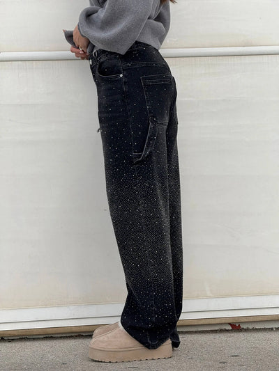 Vera | Shiny Denim Jeans met Losse Pasvorm