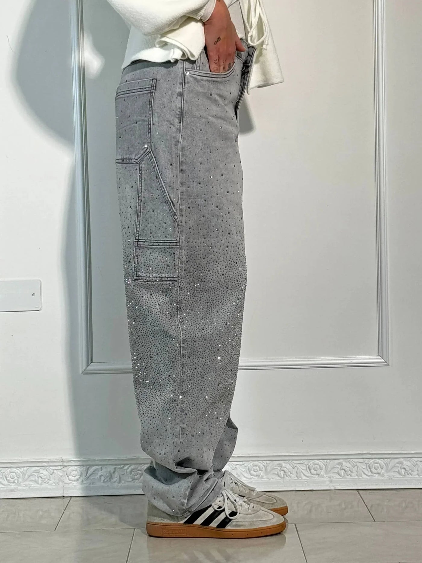 Vera | Shiny Denim Jeans met Losse Pasvorm