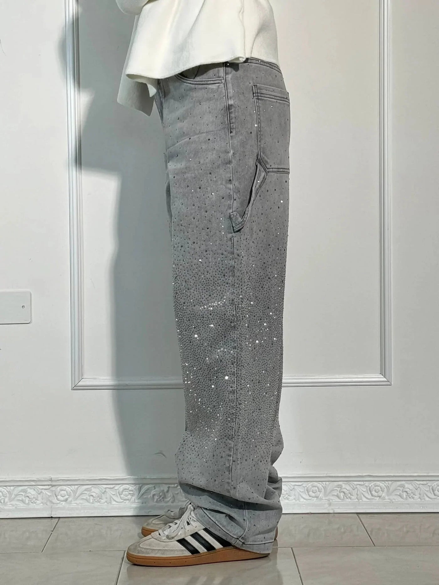Vera | Shiny Denim Jeans met Losse Pasvorm