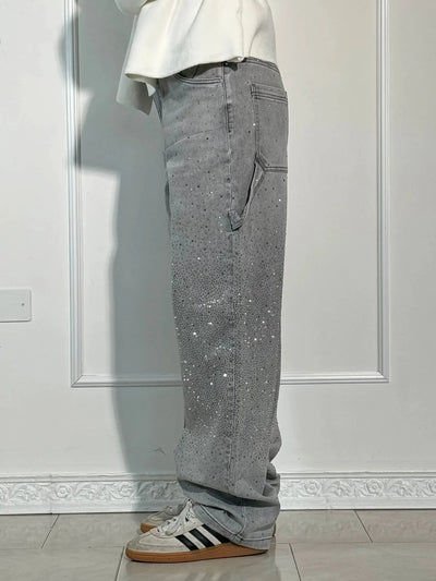 Vera | Shiny Denim Jeans met Losse Pasvorm
