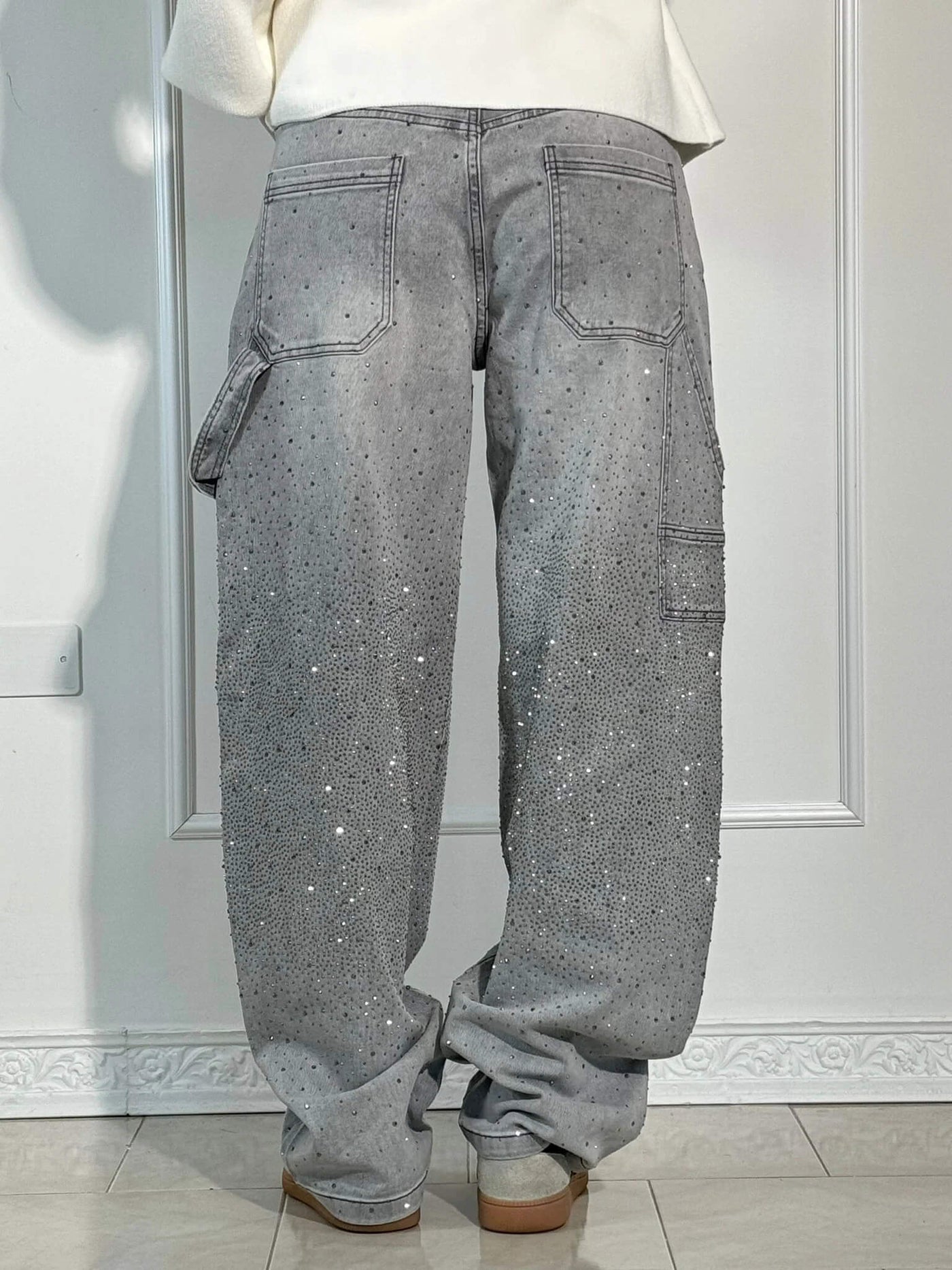 Vera | Shiny Denim Jeans met Losse Pasvorm