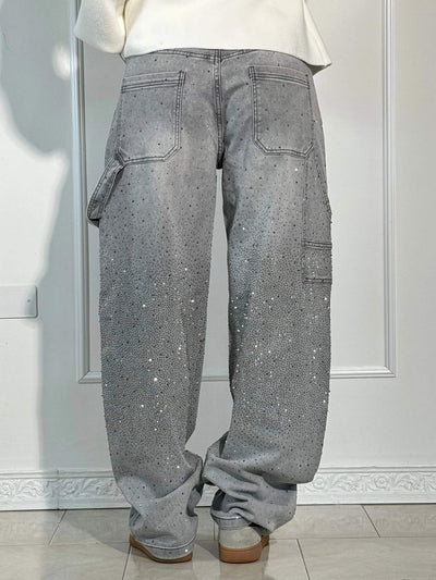 Vera | Shiny Denim Jeans met Losse Pasvorm