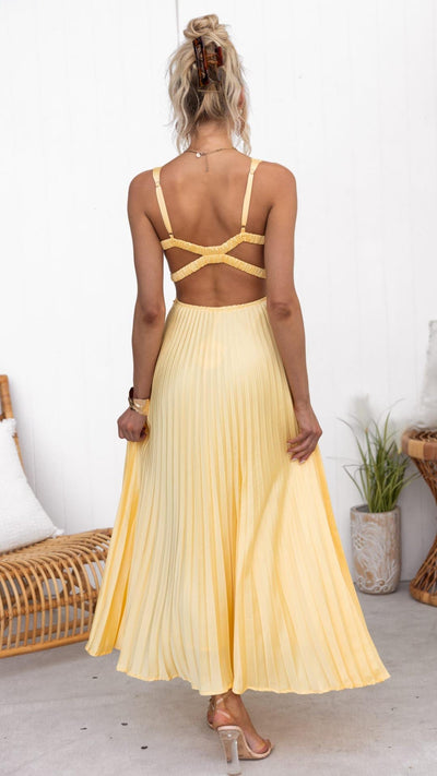 Femke | Gele V-hals Maxi-jurk